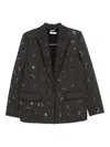 Simkhai Murphy Sequined Pinstripe Blazer In Gray