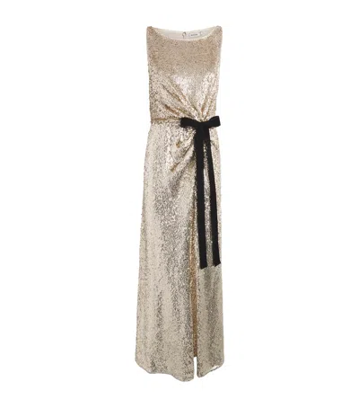 Simkhai Womens Gold Multi Felicity Sequin Stretch-woven Gown