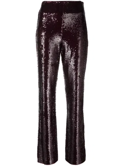 Simkhai Sequinned Flared Trousers In Purple