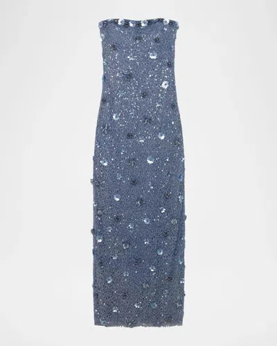 Simkhai Serafina Strapless Embellished Gown In Red