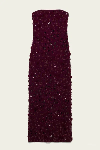 Simkhai Serafina Strapless Embellished Gown In Fig