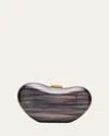 Simkhai Shadow Horn Clutch Bag In Black