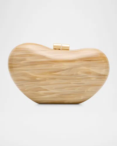 Simkhai Shadow Horn Clutch Bag In Ivory