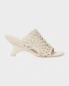 Simkhai Shadow Laser-cut Leather Mules In White