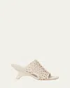 Simkhai Shadow Laser-cut Leather Mules In White