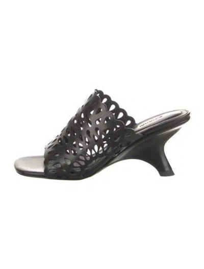 Pre-owned Simkhai Shadow Leather Sandals In Black