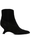 Simkhai Shadow High Heels Ankle Boots In Black Suede In Black
