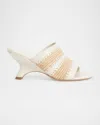 Simkhai Shadow Mule Raffia Sandal In White