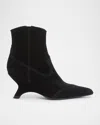 Simkhai Shadow Suede Western Ankle Boots Black In Black