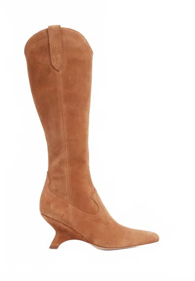 Simkhai Shadow Suede Western Boots In Chestnut In Brown
