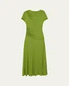 Simkhai Shanelle Draped Jersey Midi Dress In Green