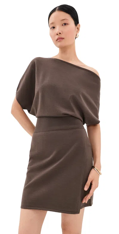 Simkhai Shania Mini Dress Chocolate In Gray
