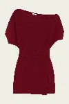 Simkhai Shania Off-shoulder Mini Dress In Cranberry In Red