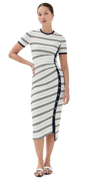 Simkhai Shanna Midi Dress White Multi Stripe
