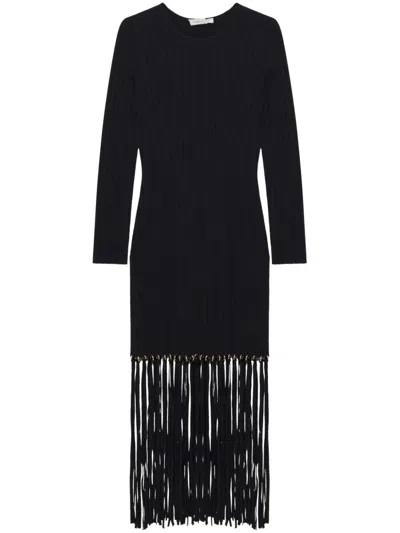 Simkhai Sharron Fringed Midi Dress In Black