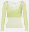 Simkhai Sheer Jersey Top In Green