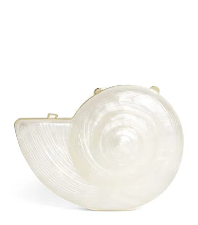 Simkhai Shell Marion Clutch Bag In White