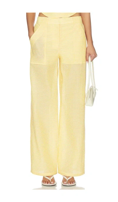 Simkhai Shepard Wide Leg Pant In Yellow