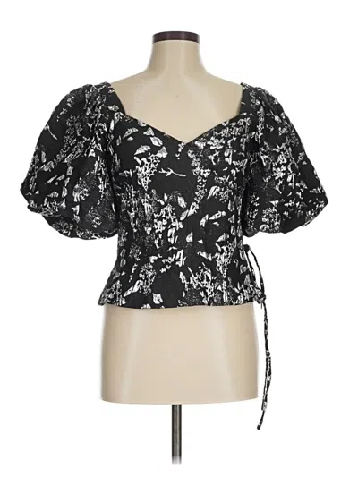 Pre-owned Simkhai Short Sleeve Blouse In Black