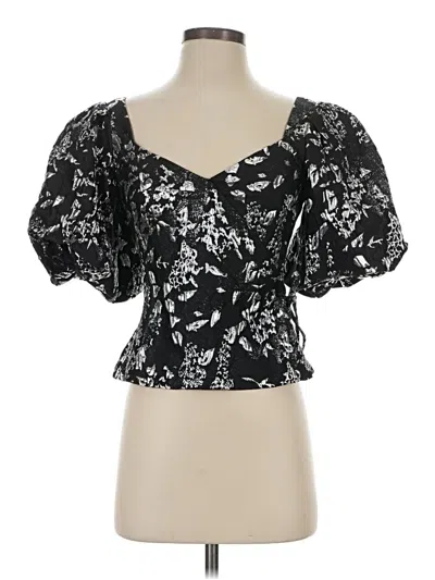 Pre-owned Simkhai Short Sleeve Blouse In Black