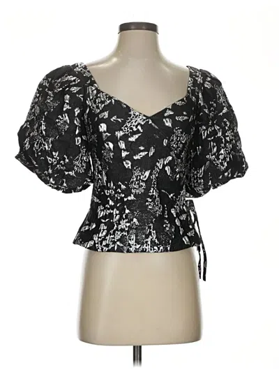 Pre-owned Simkhai Short Sleeve Blouse In Black