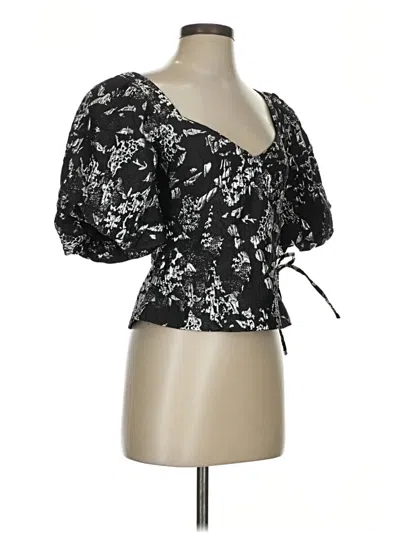 Pre-owned Simkhai Short Sleeve Blouse In Black