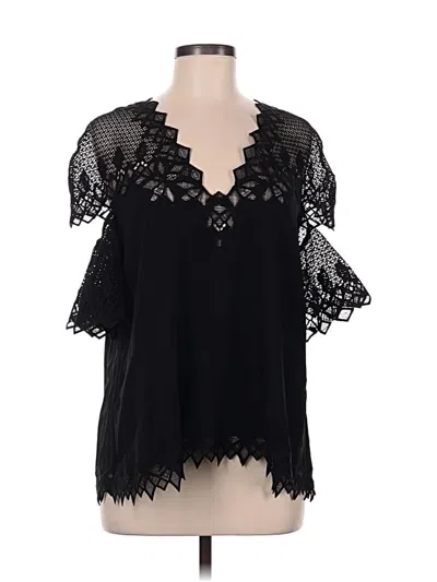 Pre-owned Simkhai Short Sleeve Blouse In Black