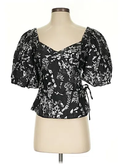 Pre-owned Simkhai Short Sleeve Blouse In Black