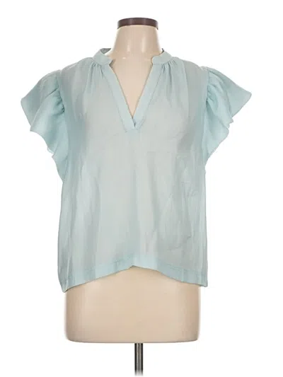 Pre-owned Simkhai Short Sleeve Blouse In Teal