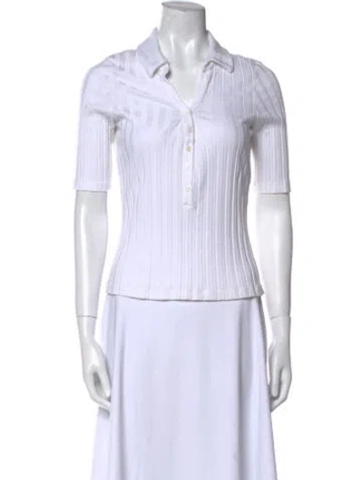 Pre-owned Simkhai Short Sleeve Button-up Top In Neutral