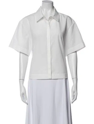 Pre-owned Simkhai Short Sleeve Button-up Top W/ Tags In White