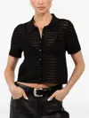 Simkhai Short-sleeve Cardigan In Black