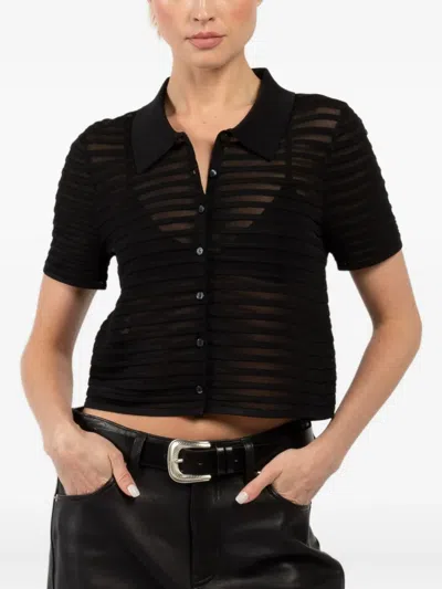 Simkhai Short-sleeve Cardigan In Black