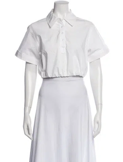 Pre-owned Simkhai Short Sleeve Crop Top In White