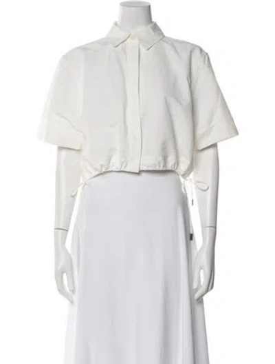 Pre-owned Simkhai Short Sleeve Crop Top In White