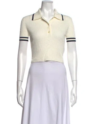 Pre-owned Simkhai Short Sleeve Polo In Neutrals