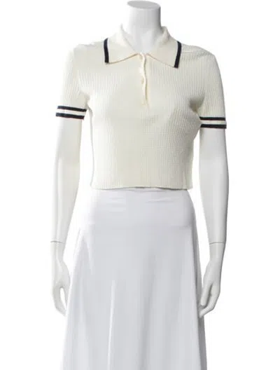 Pre-owned Simkhai Short Sleeve Polo In Neutrals