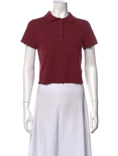 Pre-owned Simkhai Short Sleeve Polo In Red