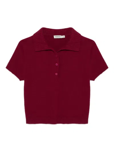 Simkhai Short-sleeve Polo Top In Red