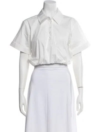 Pre-owned Simkhai Short Sleeve Polo In White