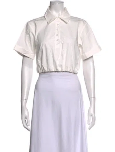 Pre-owned Simkhai Short Sleeve Polo In White