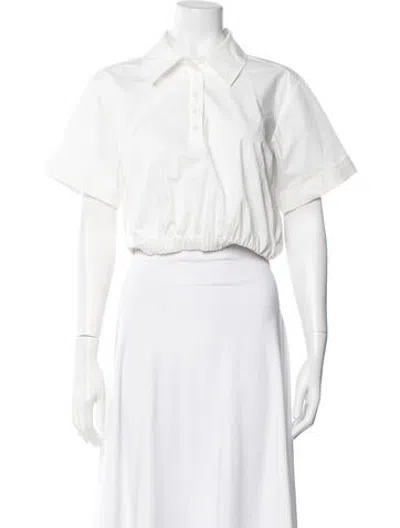 Pre-owned Simkhai Short Sleeve Polo In White