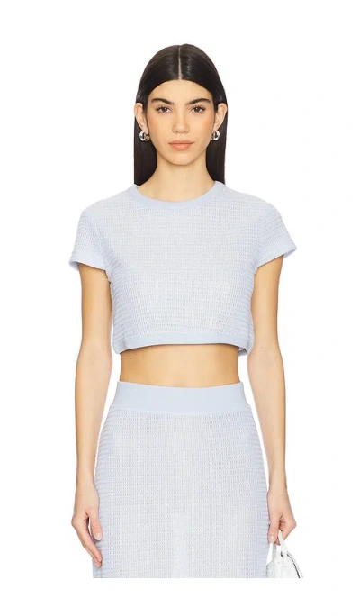 Simkhai Short Sleeve Top In Baby Blue
