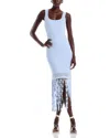 Simkhai Signa Lattice Fringe Midi Tank Dress In French Blue
