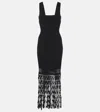 Simkhai Signa Sleeveless Lattice Fringe Dress In Black In Schwarz