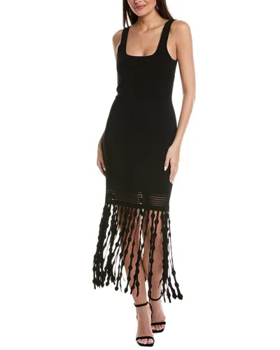 Simkhai Signa Lattice Fringe Midi Dress