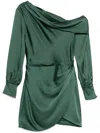 Simkhai Cameron Draped One-shoulder Mini Dress In 绿色