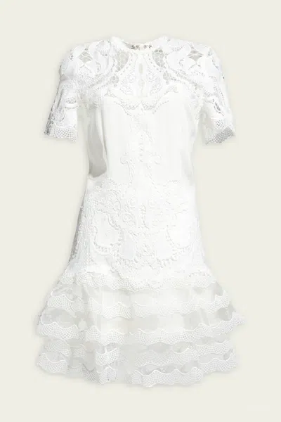 Simkhai Signature Paislee Lace Mini Dress In White
