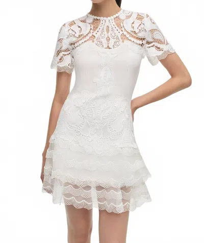 Simkhai Signature Paislee Lace Mini Dress In White