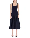 Simkhai Silas Drop-waist Knit-combo Midi Dress In Midnight